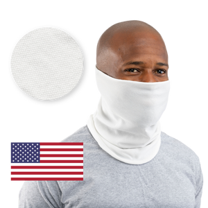 White USA Face Defender Neck Gaiters (Buy More, Save More!) - Masks - Gaiter Face Masks